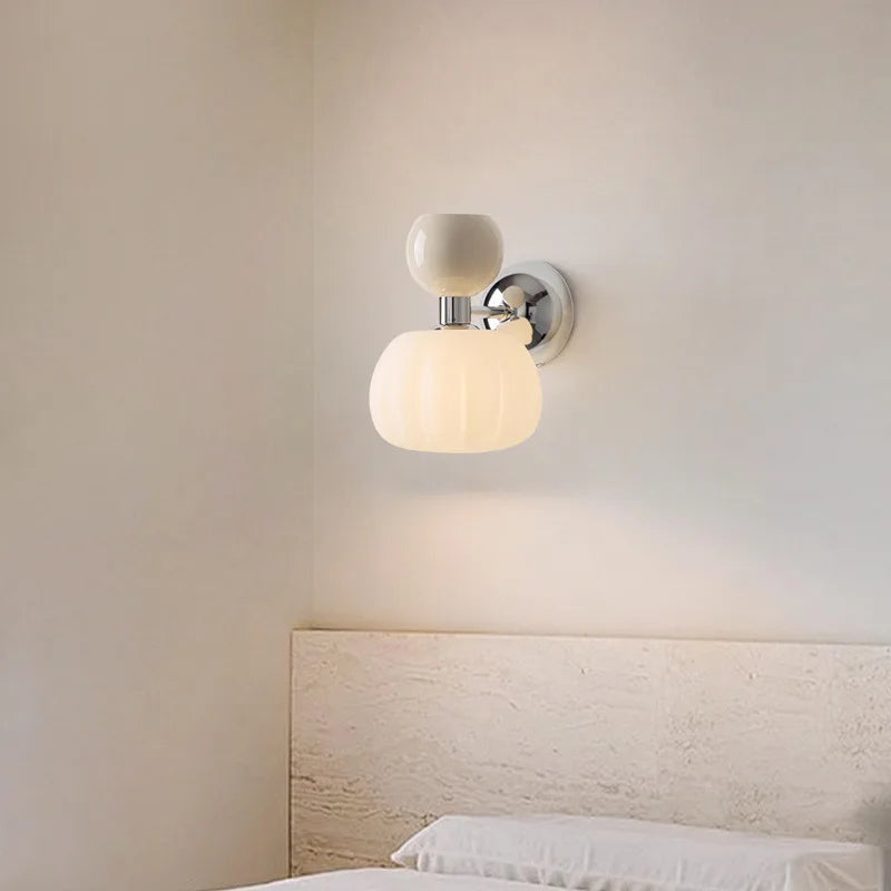 Bello Pumpkin Wall Lamp | Sculpted Glass & Metal Sconce