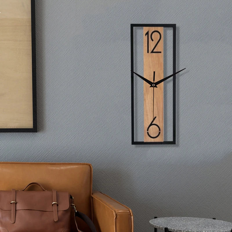 Bela Wall Clock | Slim Wood Grain Design, Silent Quartz Movement