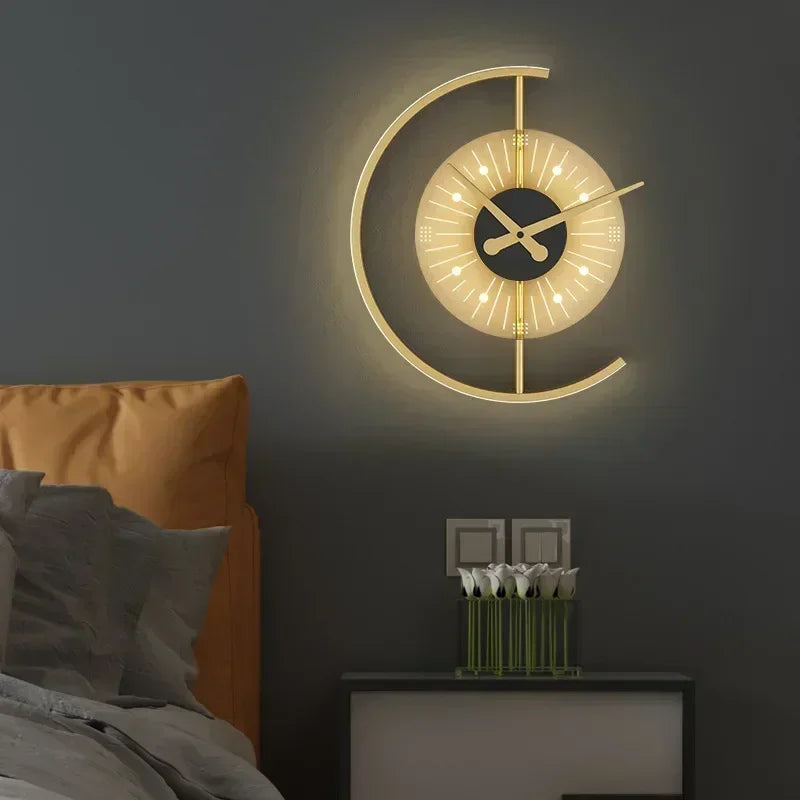 Luna LED Wall Lamp Clock | Post-Modern Design, Soft Ambient Light
