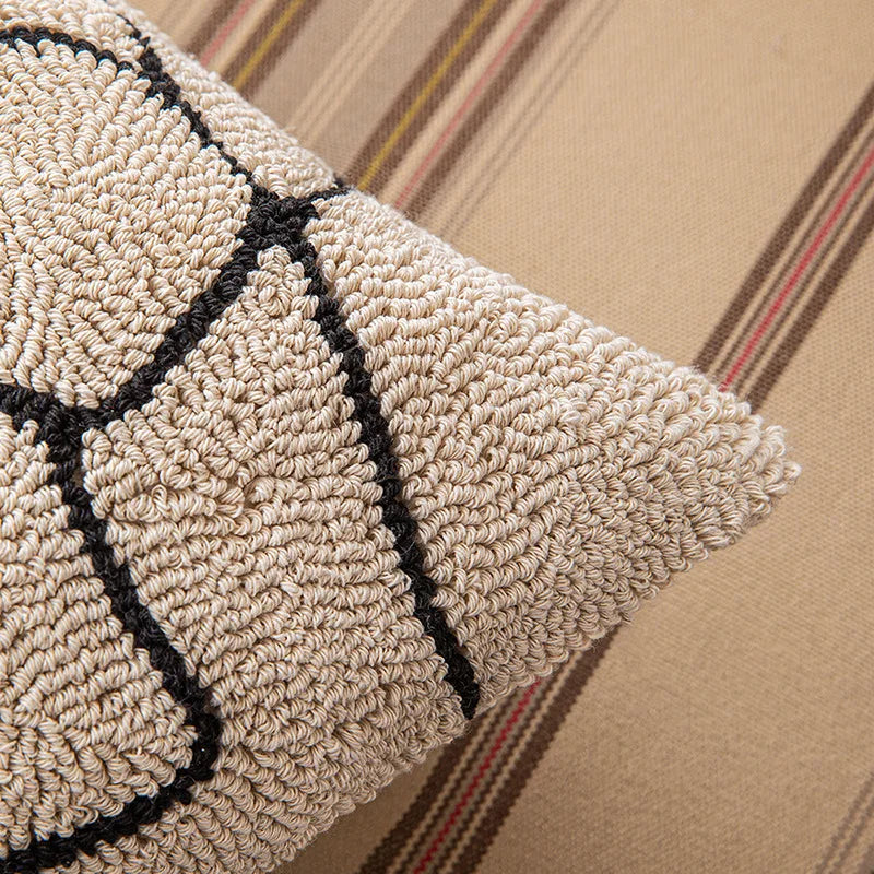 Luna Tufted Kussenhoes | Geometrisch Patroon, Zacht Katoen-Polyester