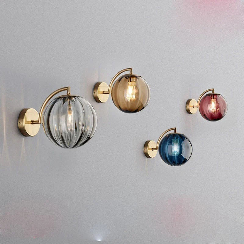 Bela Wall Lamp | Brass & Tinted Glass Design, Soft Ambient Glow