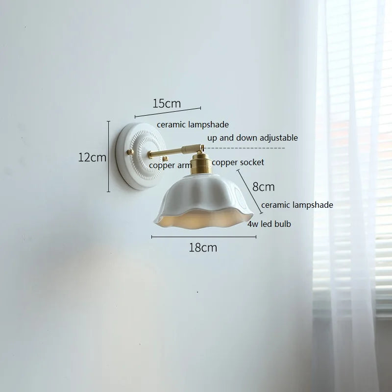 Bela Ceramic Wall Lamp | Vintage Elegance, Warm Ambient Lighting