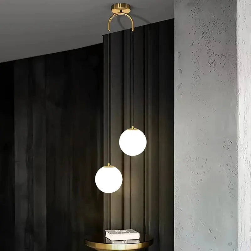 Luma Pendant Light | Nordic Glass Globe, Adjustable Height