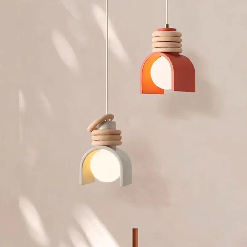 Bento Pendant Light | Japanese Minimalist Resin, Adjustable Height