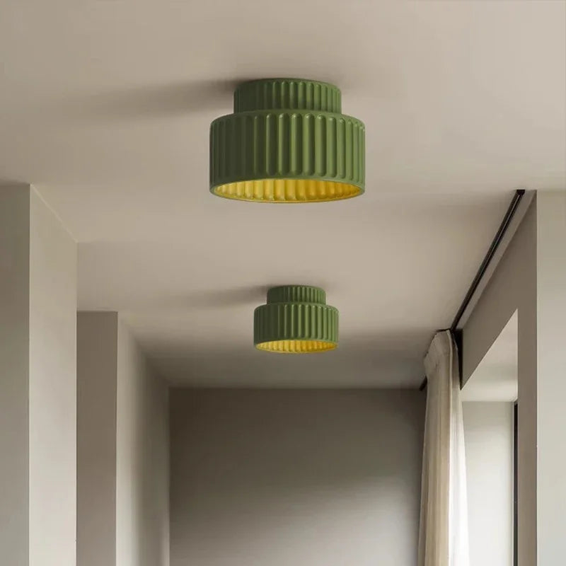 Bello Ceiling Light | Ribbed Resin, Warm Ambient Glow
