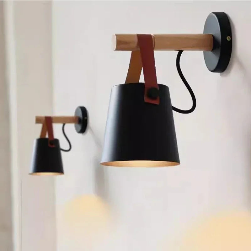 Bello Wall Lamp | Wood & Leather, Soft Ambient Lighting