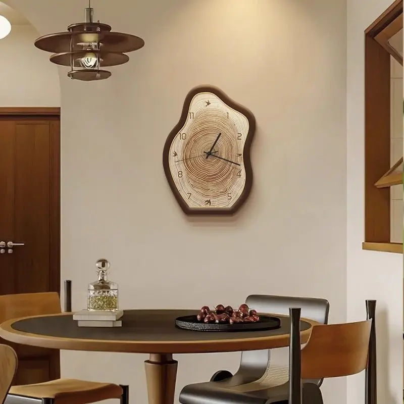 Bela Annual Ring Clock | Rustic Wood Design, Quartz Movement