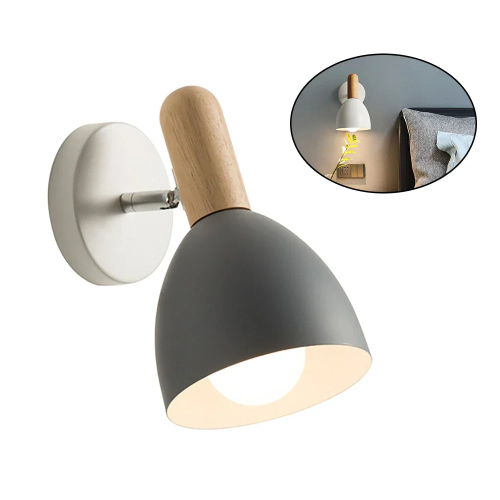 Bello Nordic Wall Lamp | Adjustable 360° Light, Natural Wood Design