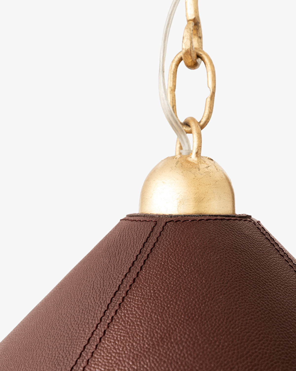 Sienna Pendant Light  Gold Leafed Iron & Leather
