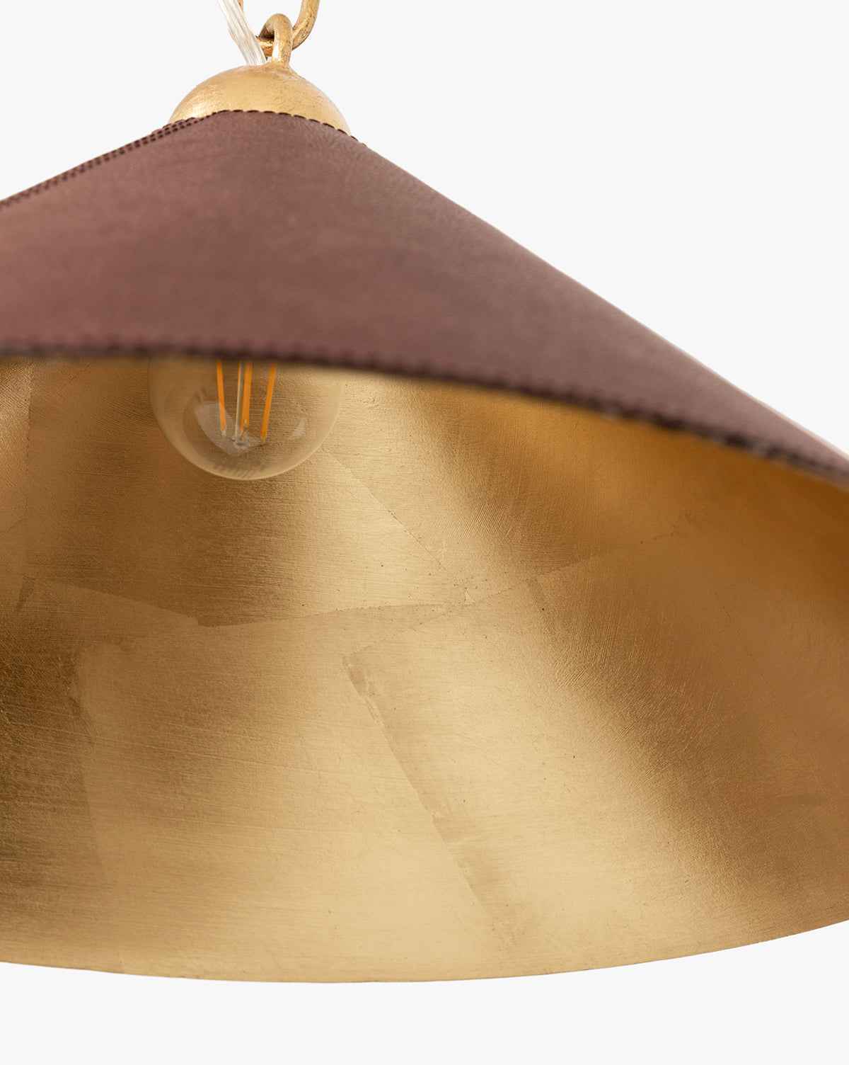Sienna Pendant Light  Gold Leafed Iron & Leather