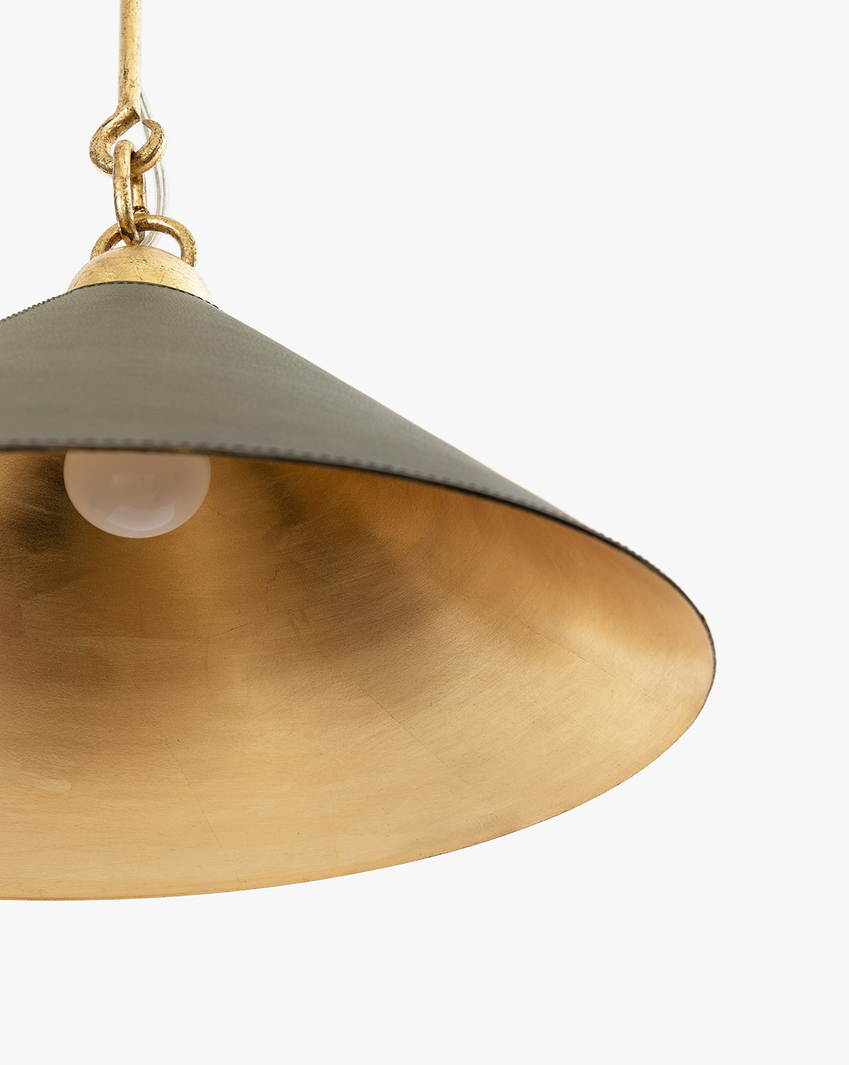 Sienna Pendant Light  Gold Leafed Iron & Leather