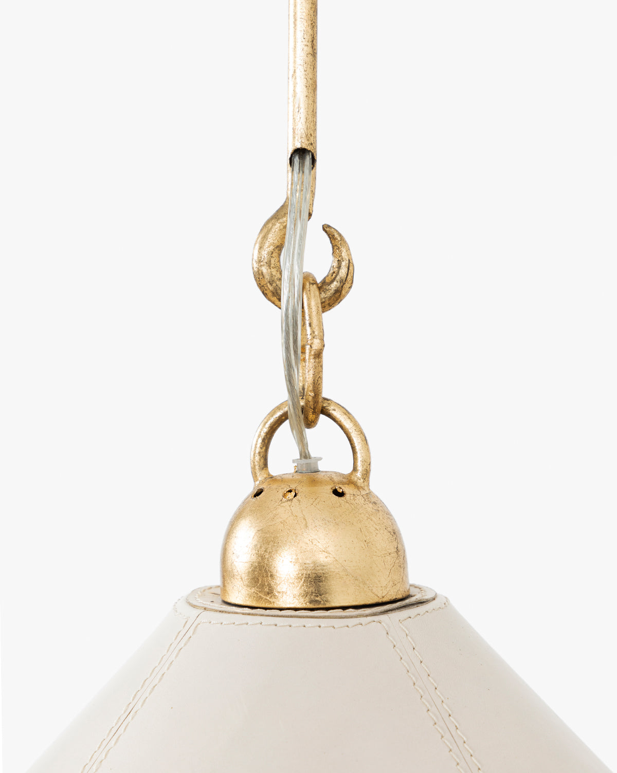 Sienna Pendant Light  Gold Leafed Iron & Leather