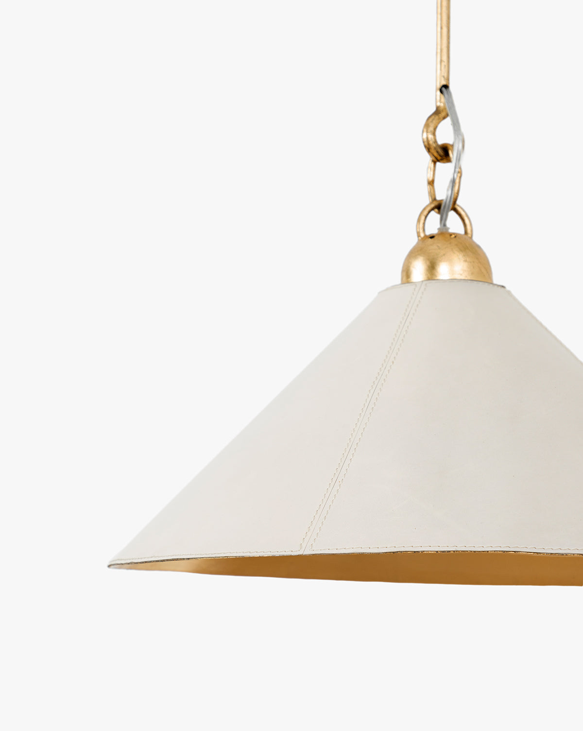 Sienna Pendant Light  Gold Leafed Iron & Leather
