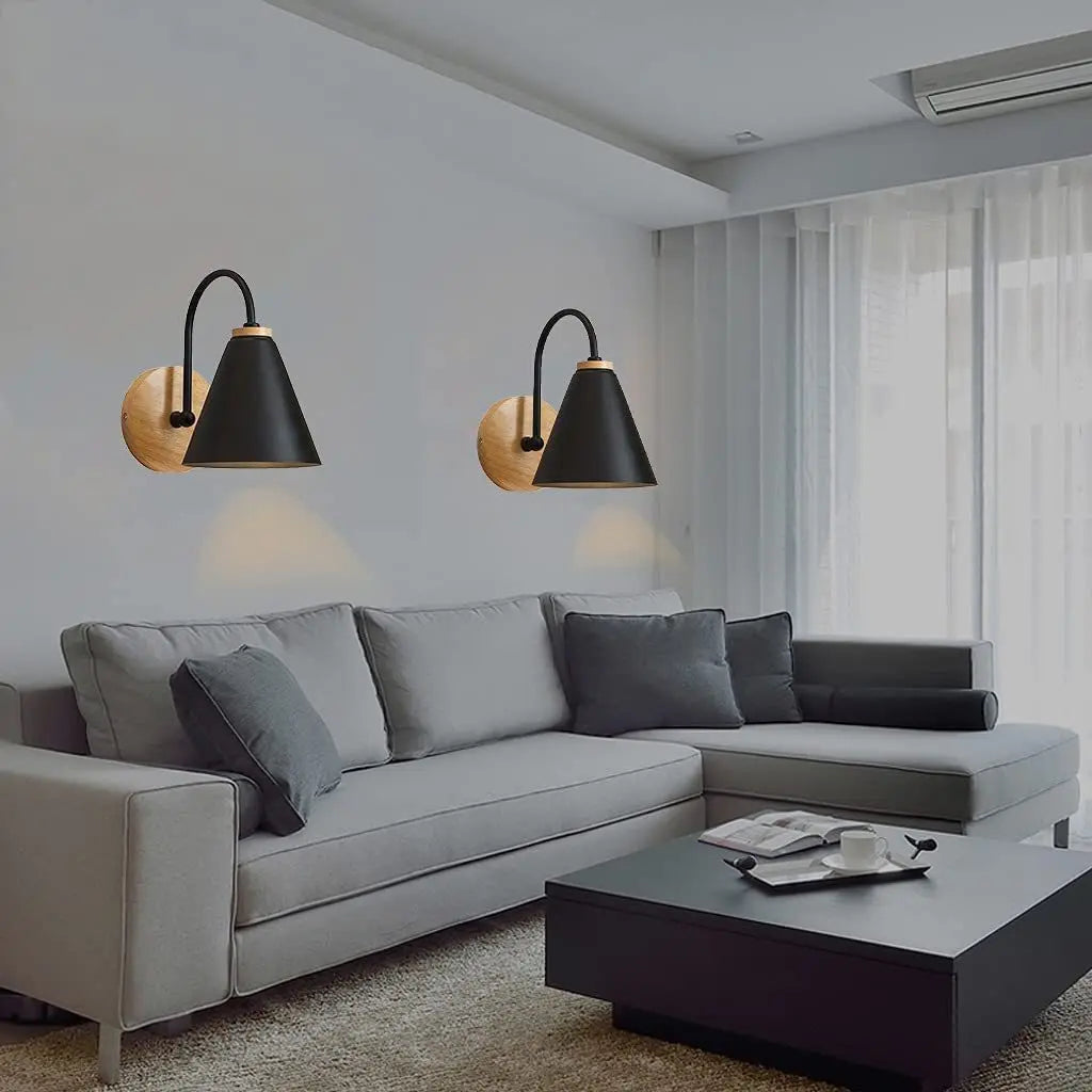 Bela Wall Light | Solid Wood & Iron, Soft Illumination