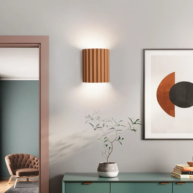 Belo Resin Wall Lamp | Ribbed Design, Soft Ambient Lighting