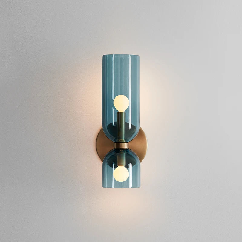 Bela Glass Wall Lamp | Smoked Tube Design, Up & Down Lighting