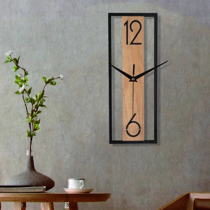 Bela Wall Clock | Slim Wood Grain Design, Silent Quartz Movement