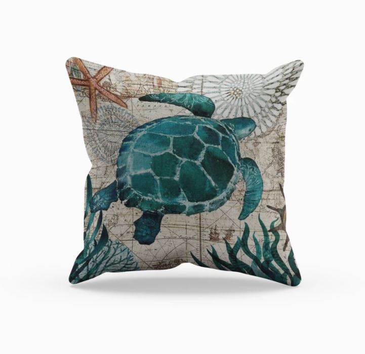 Mira Luxe Sierkussen | Zeeleven Motief, Zachte & Duurzame Stof 45x45