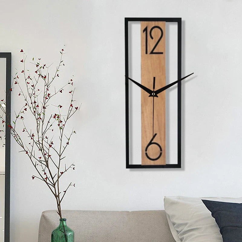 Bela Wall Clock | Slim Wood Grain Design, Silent Quartz Movement