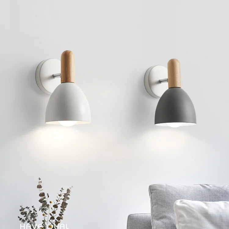Bello Nordic Wall Lamp | Adjustable 360° Light, Natural Wood Design