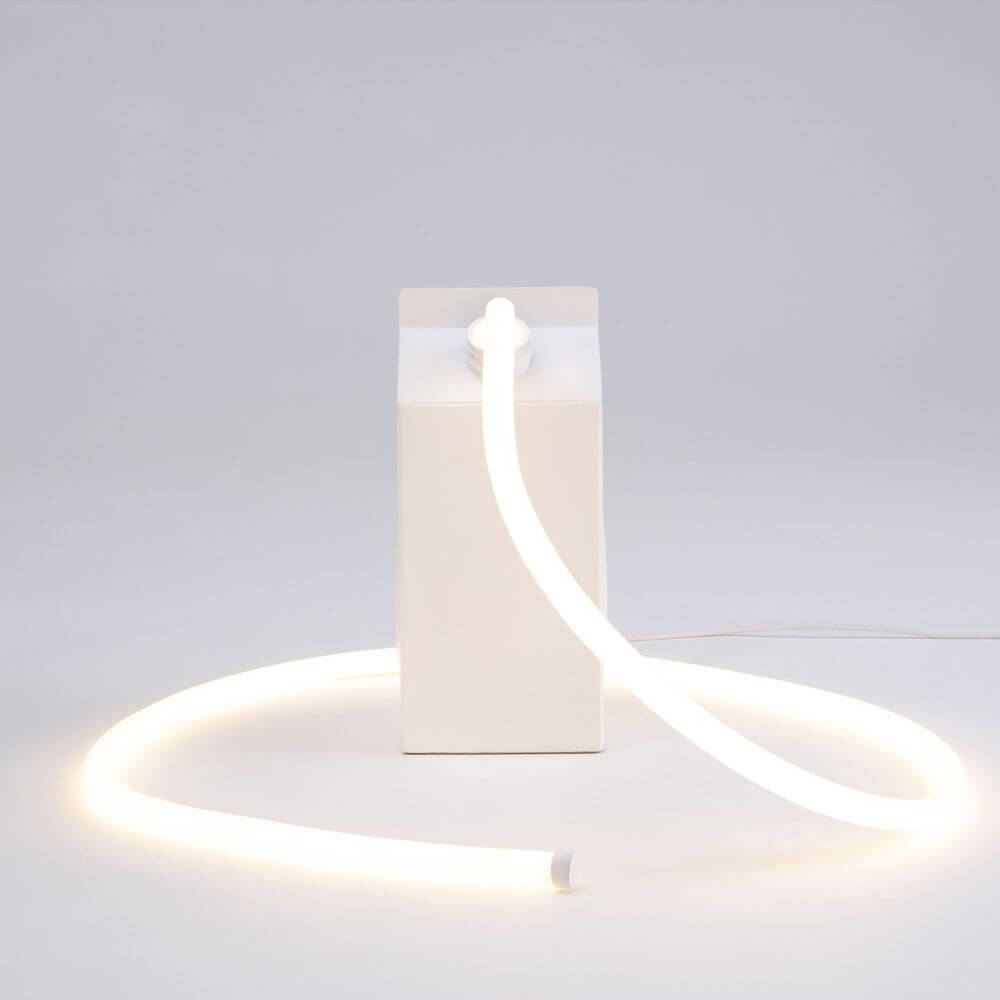 Milo LED Table Lamp | Unique Milk Carton Design, Flexible Light Strip