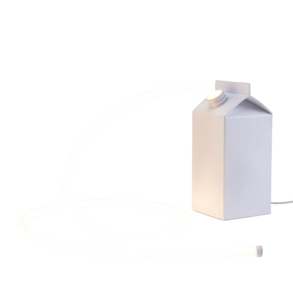Milo LED Table Lamp | Unique Milk Carton Design, Flexible Light Strip
