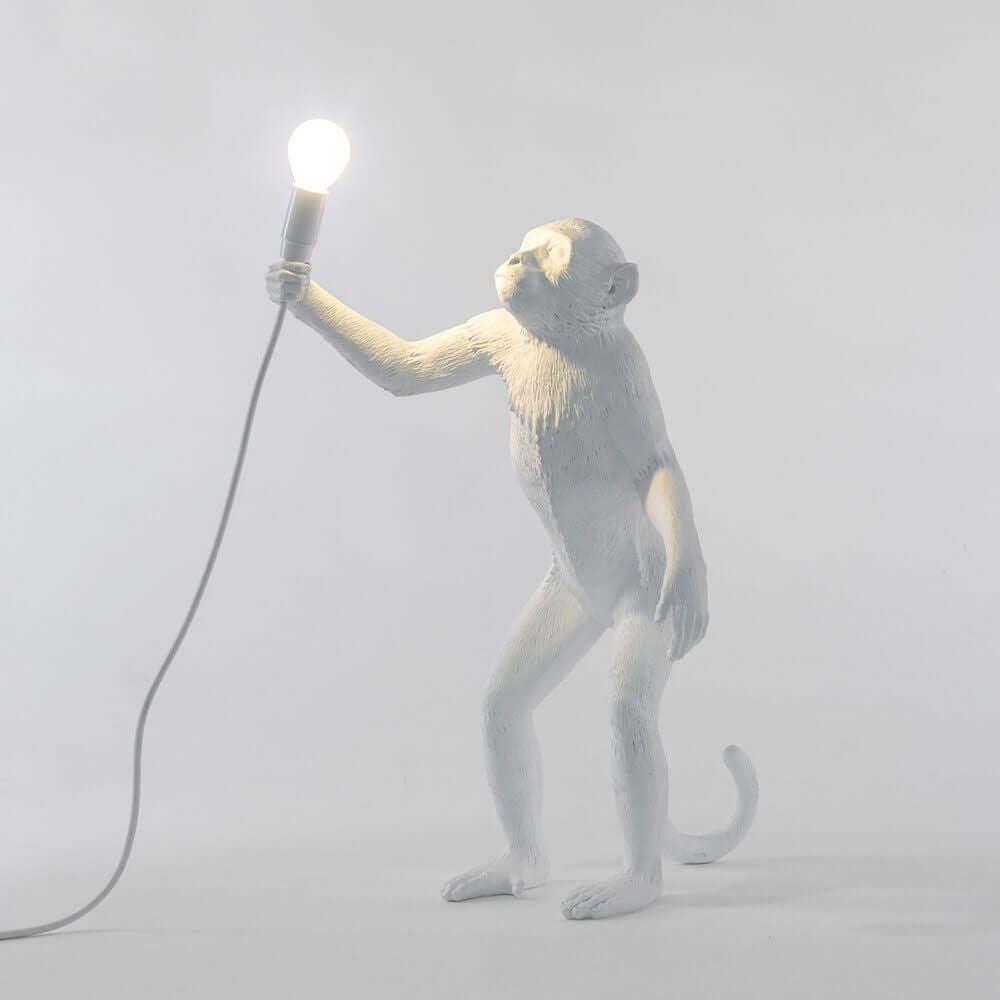 Milo Monkey Table Lamp | White, Artistic Design