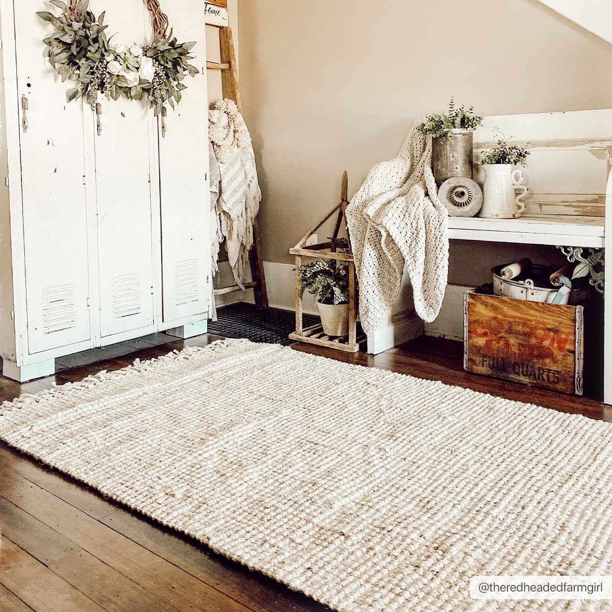 Bela Jute Rug  Hand Woven  Cream Color  Medium Pile