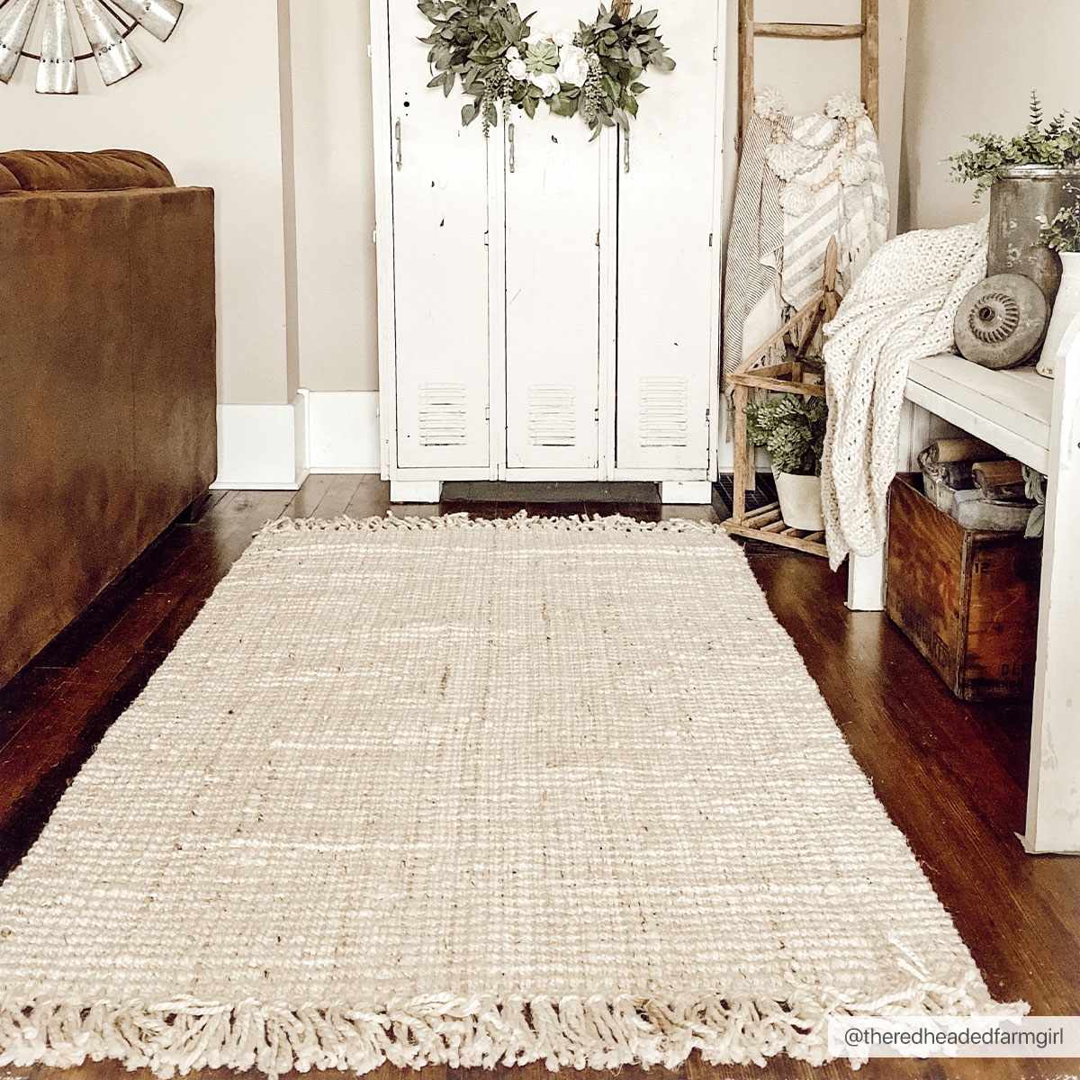 Bela Jute Rug  Hand Woven  Cream Color  Medium Pile