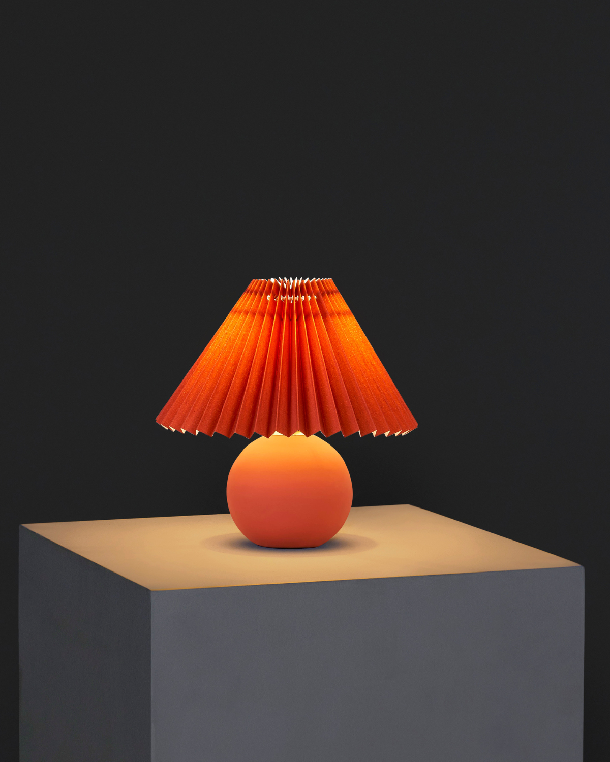 Sienna Table Lamp | Elegant Orange Ceramic Globe Base