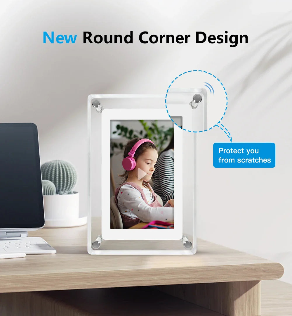 Cleo Digital Photo Frame | Acrylic Design with IPS HD Display