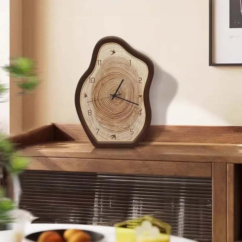Bela Annual Ring Clock | Rustic Wood Design, Quartz Movement