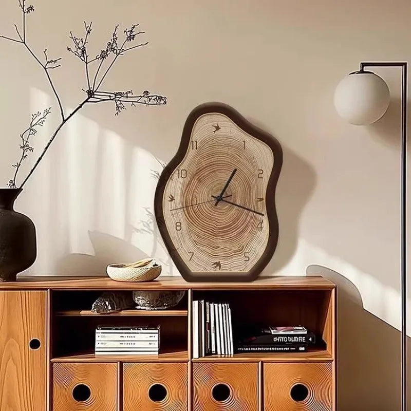 Bela Annual Ring Clock | Rustic Wood Design, Quartz Movement