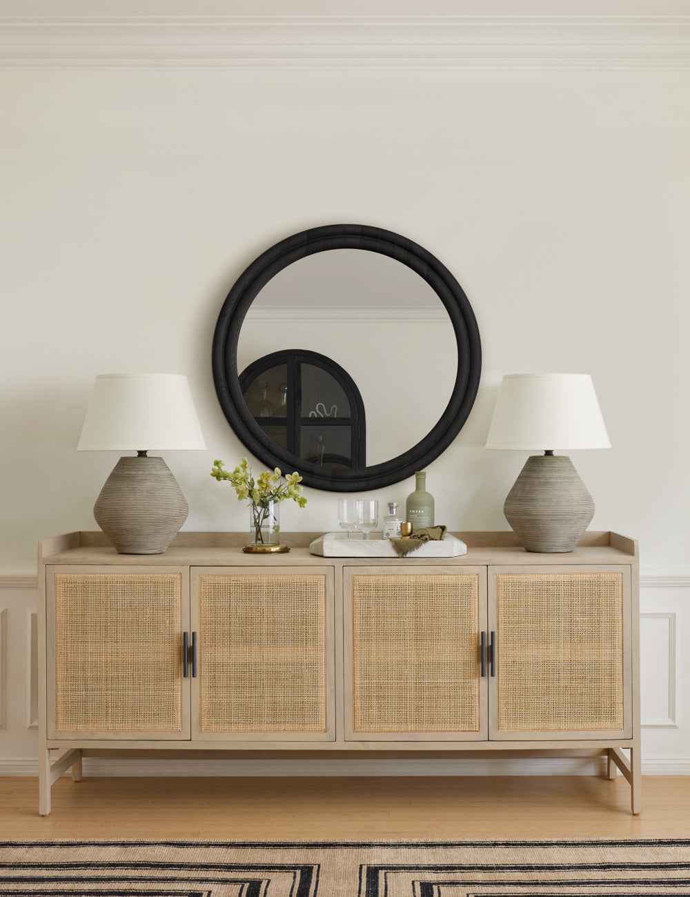 Kairo Table Lamp | Ribbed Base, Fabric Shade