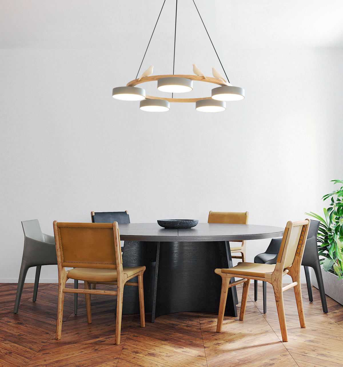 Breeza Chandelier | Nature-Inspired LED with Adjustable Height