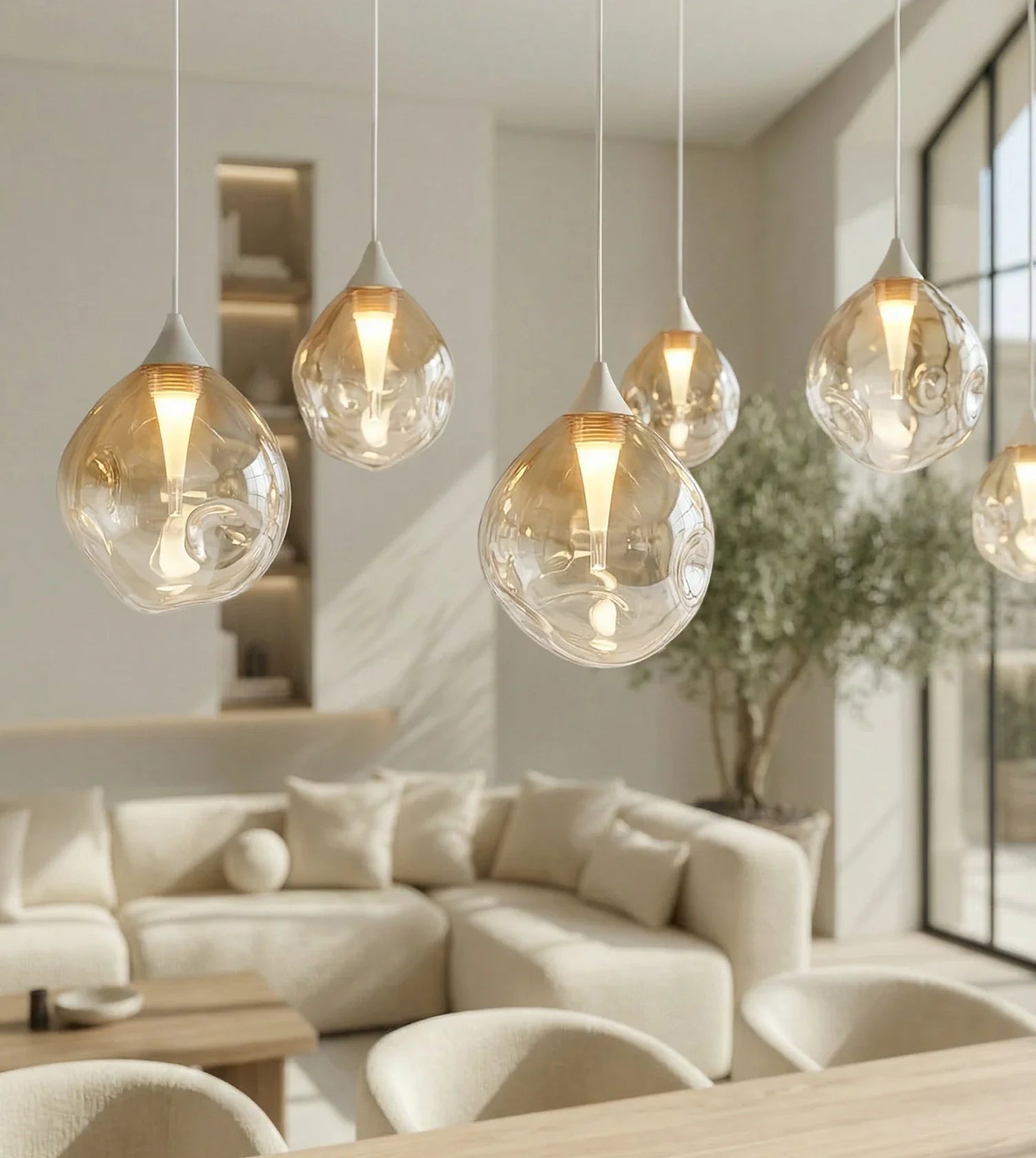Wela LED Pendant Light | Mouth-Blown Glass, 6 Flames