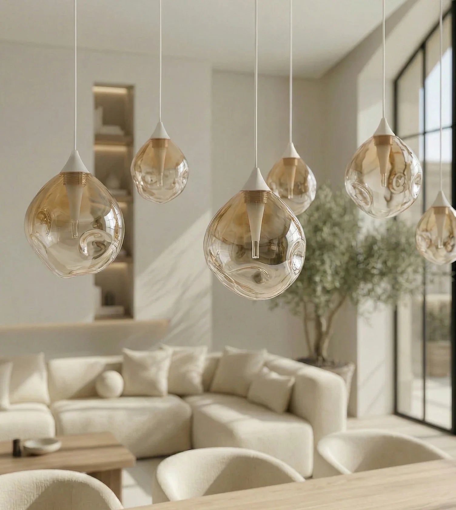 Wela LED Pendant Light | Mouth-Blown Glass, 6 Flames