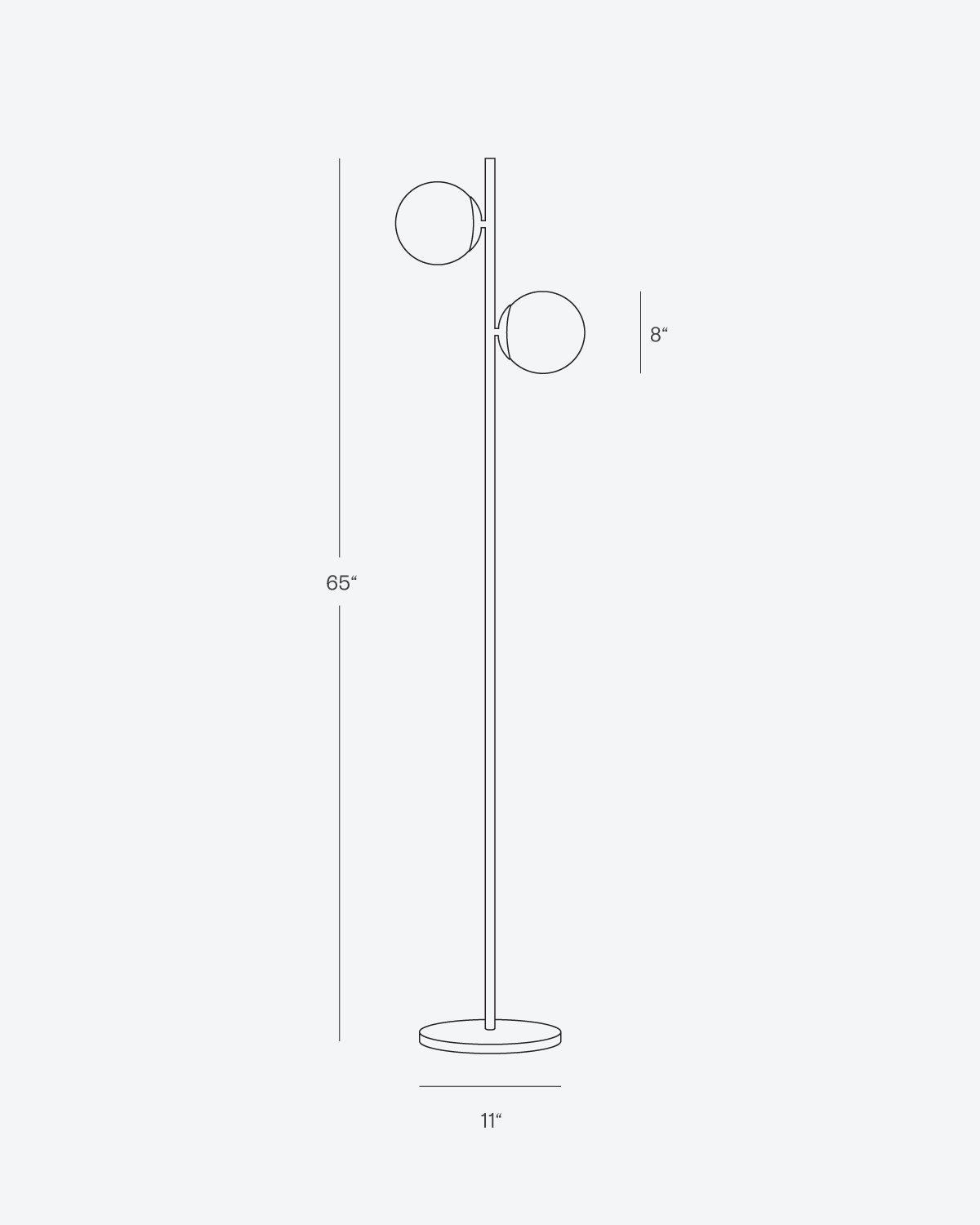 Bello Sphere Floor Lamp | Two Frosted Glass Globes, Contemporary Design