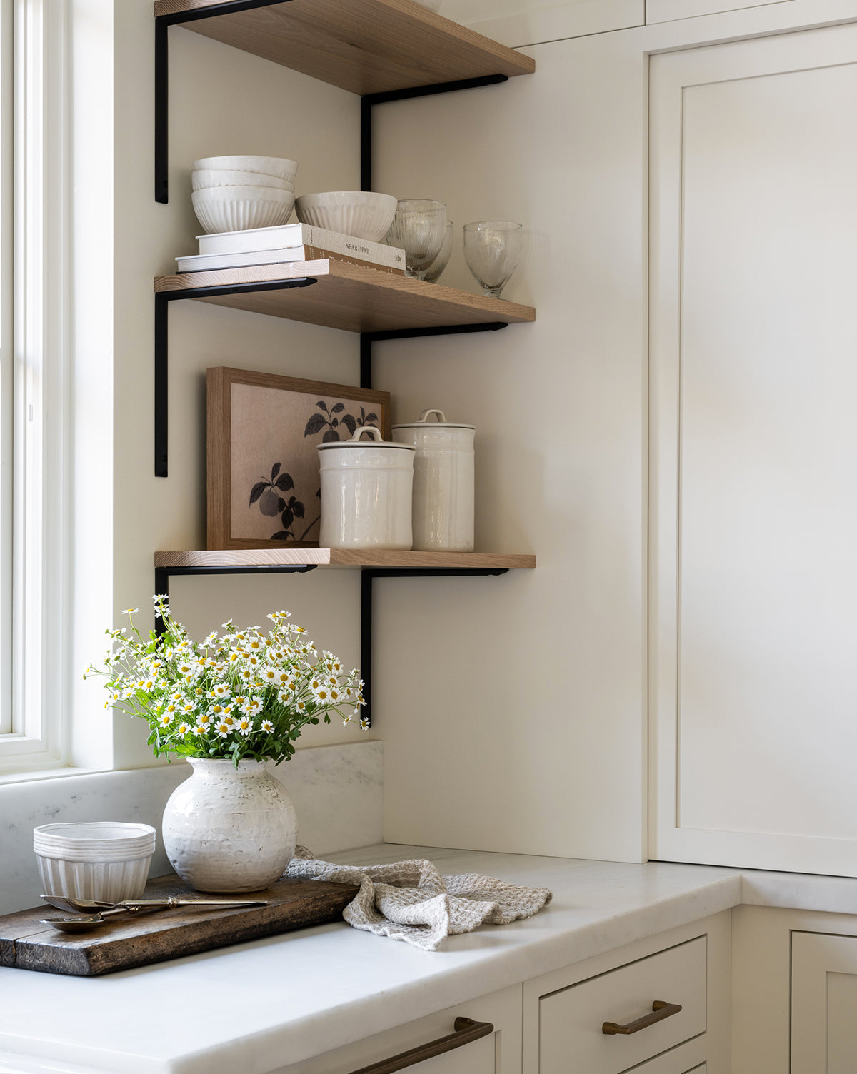 Bela Ceramic Canister  Modern Design, Creamy White Finish
