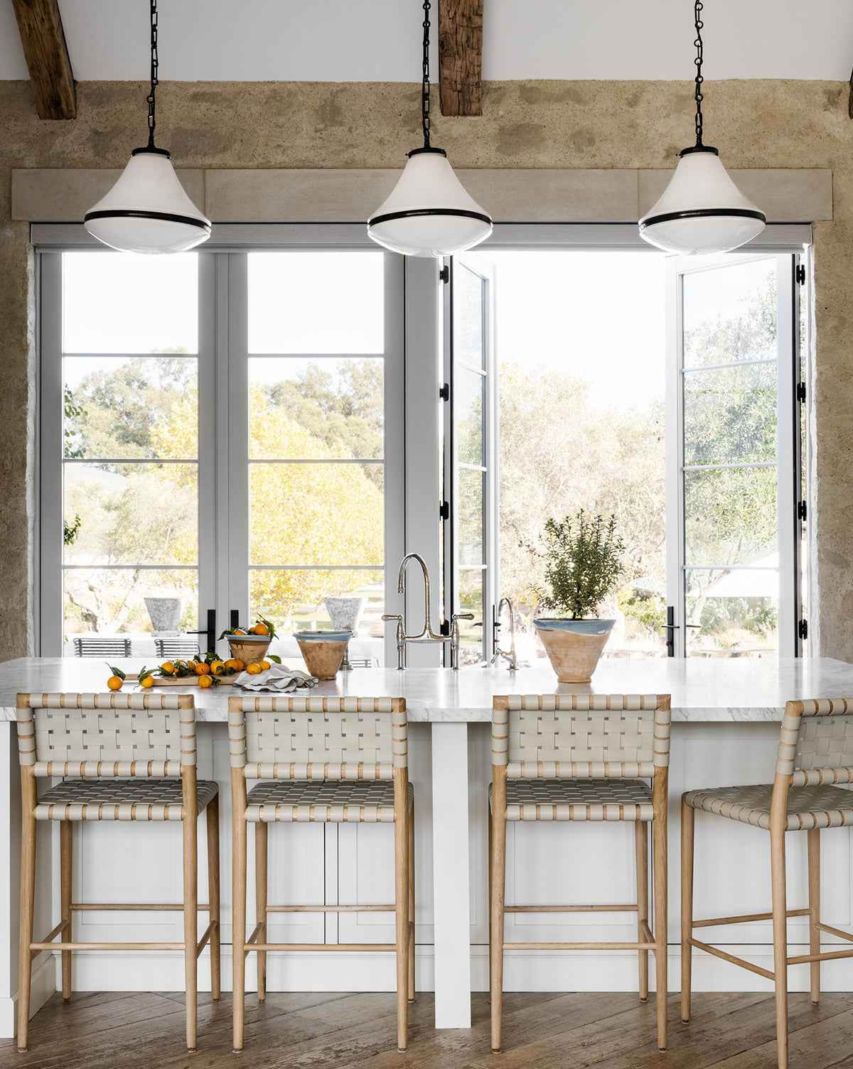 Sable Pendant Light Teardrop White Glass with Elegant Metal Hardware