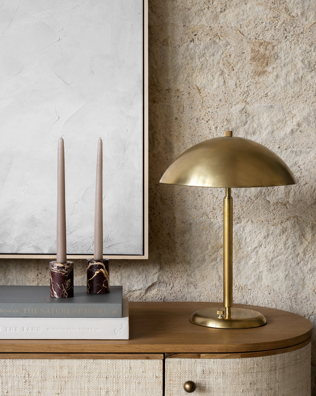 Aldora Desk Lamp Brass with Wide Round Shade