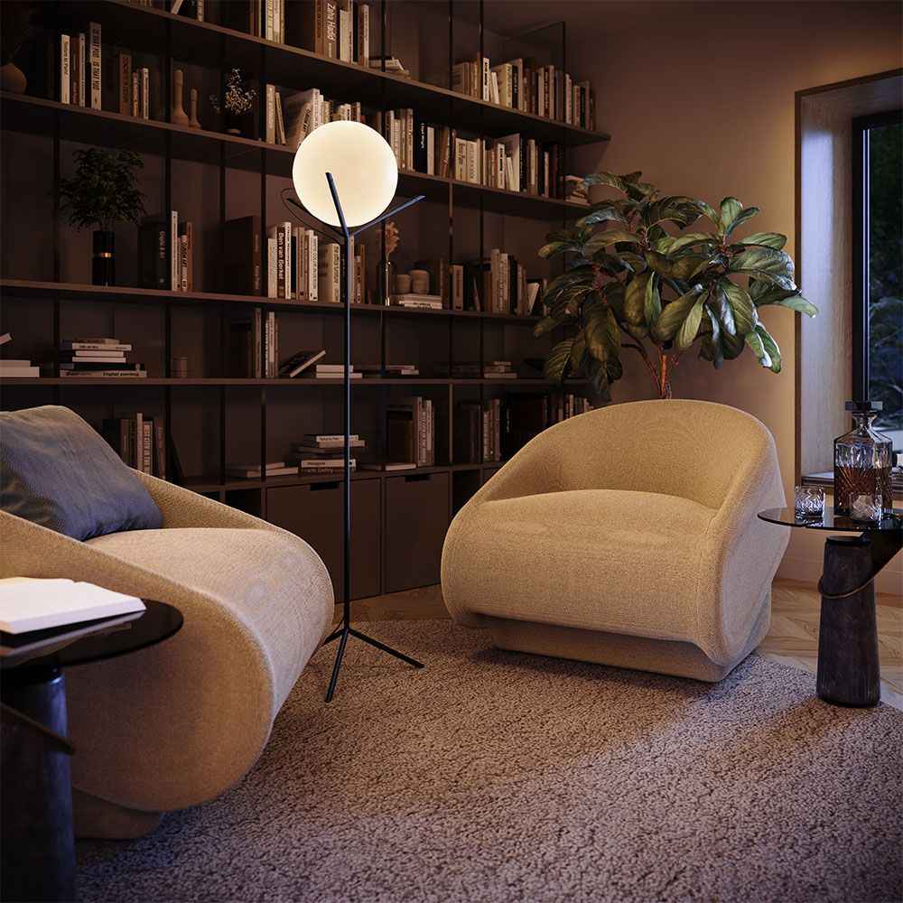 Bela Floor Lamp | Glass Ball, Adjustable Brightness