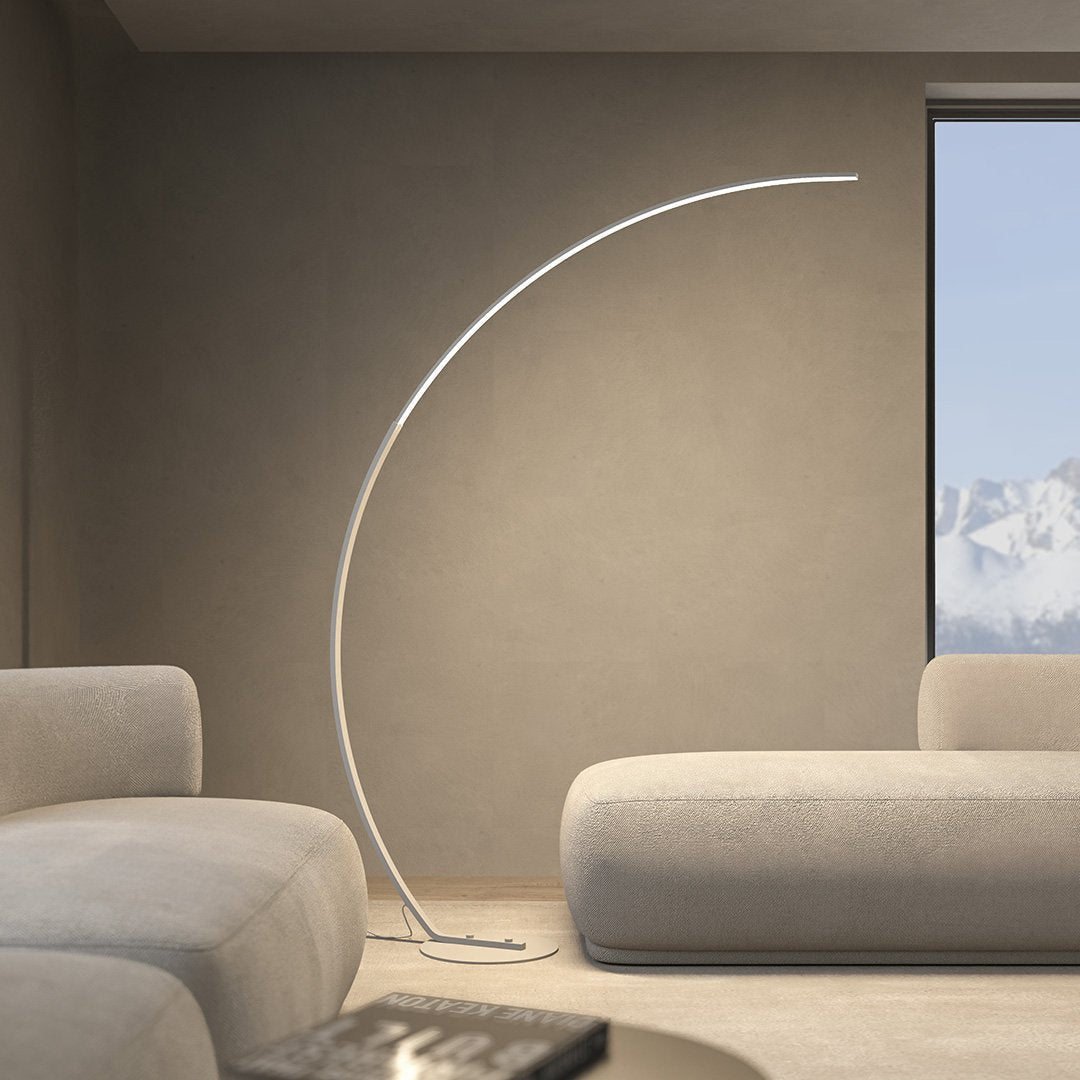 Luna Floor Lamp | Matte Black, Dimmable LED 2700K Light