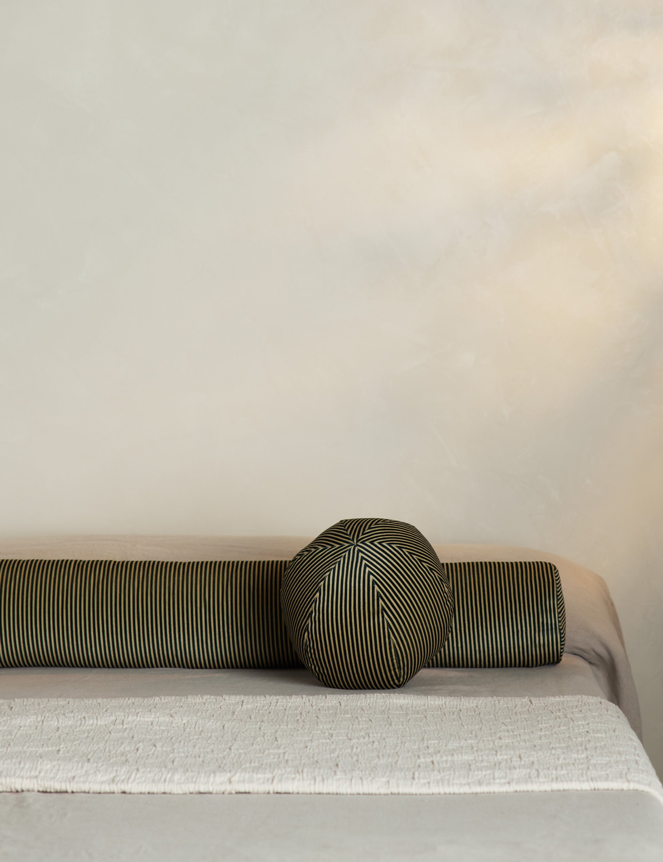 Bello Striped Velvet Ball Pillow | Chic Accent for Sophisticated Style