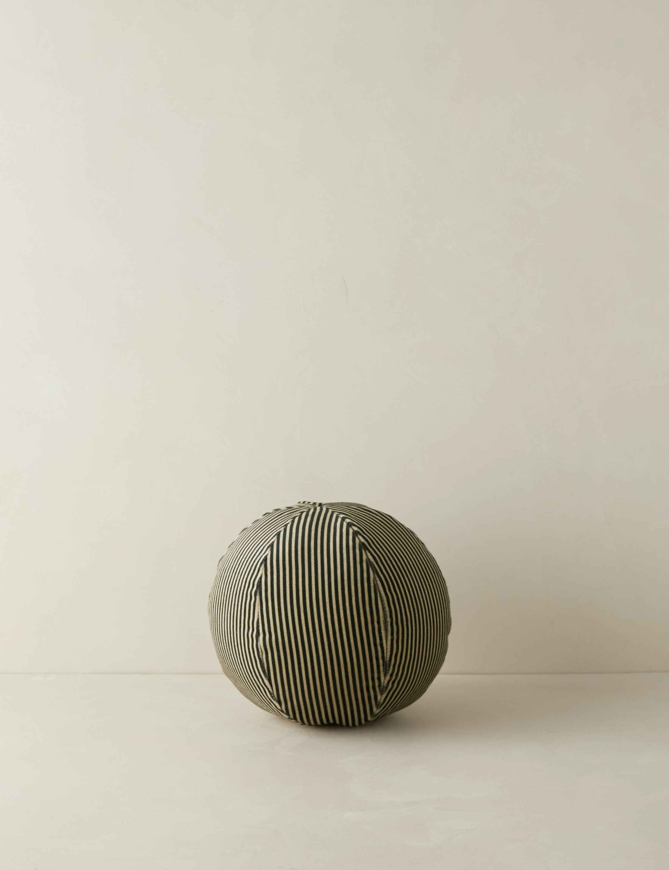 Bello Striped Velvet Ball Pillow | Chic Accent for Sophisticated Style