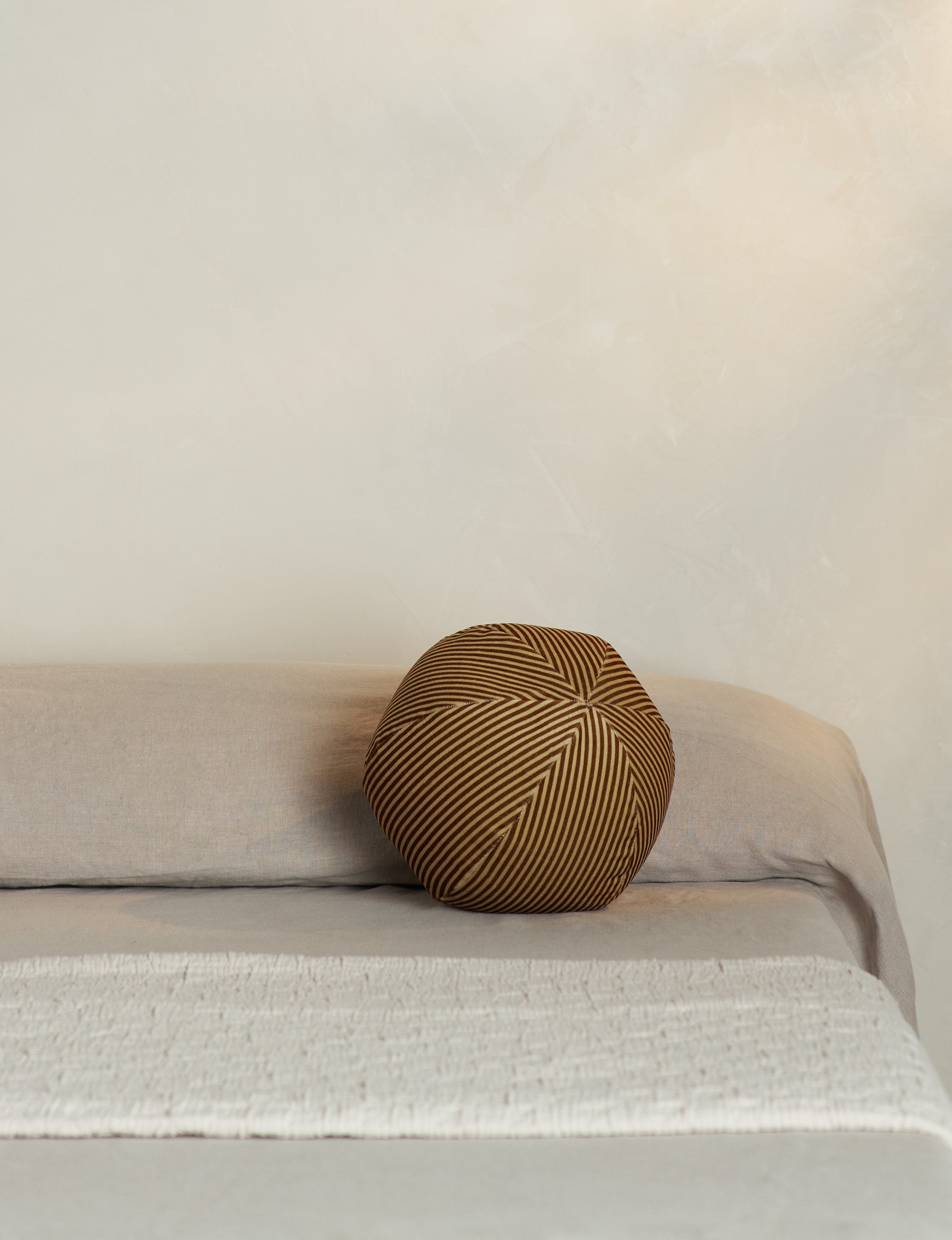 Bello Striped Velvet Ball Pillow | Chic Accent for Sophisticated Style