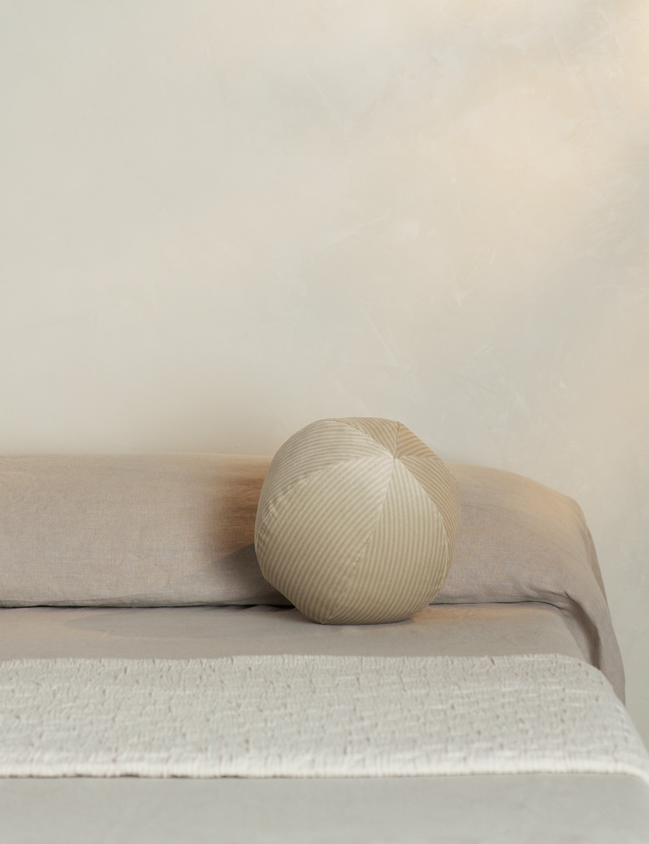 Bello Striped Velvet Ball Pillow | Chic Accent for Sophisticated Style