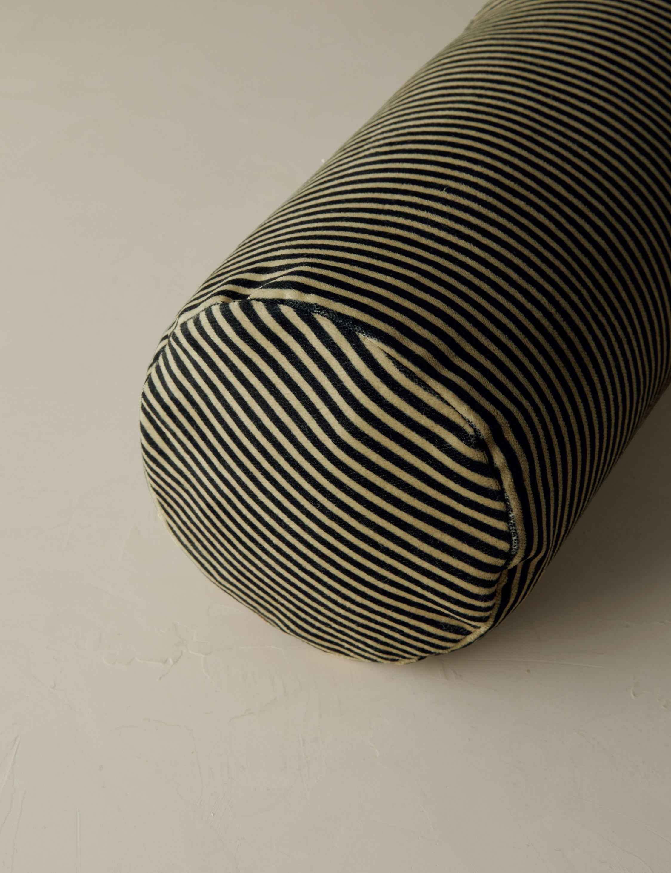 Bello Long Bolster Pillow | Striped Velvet Design