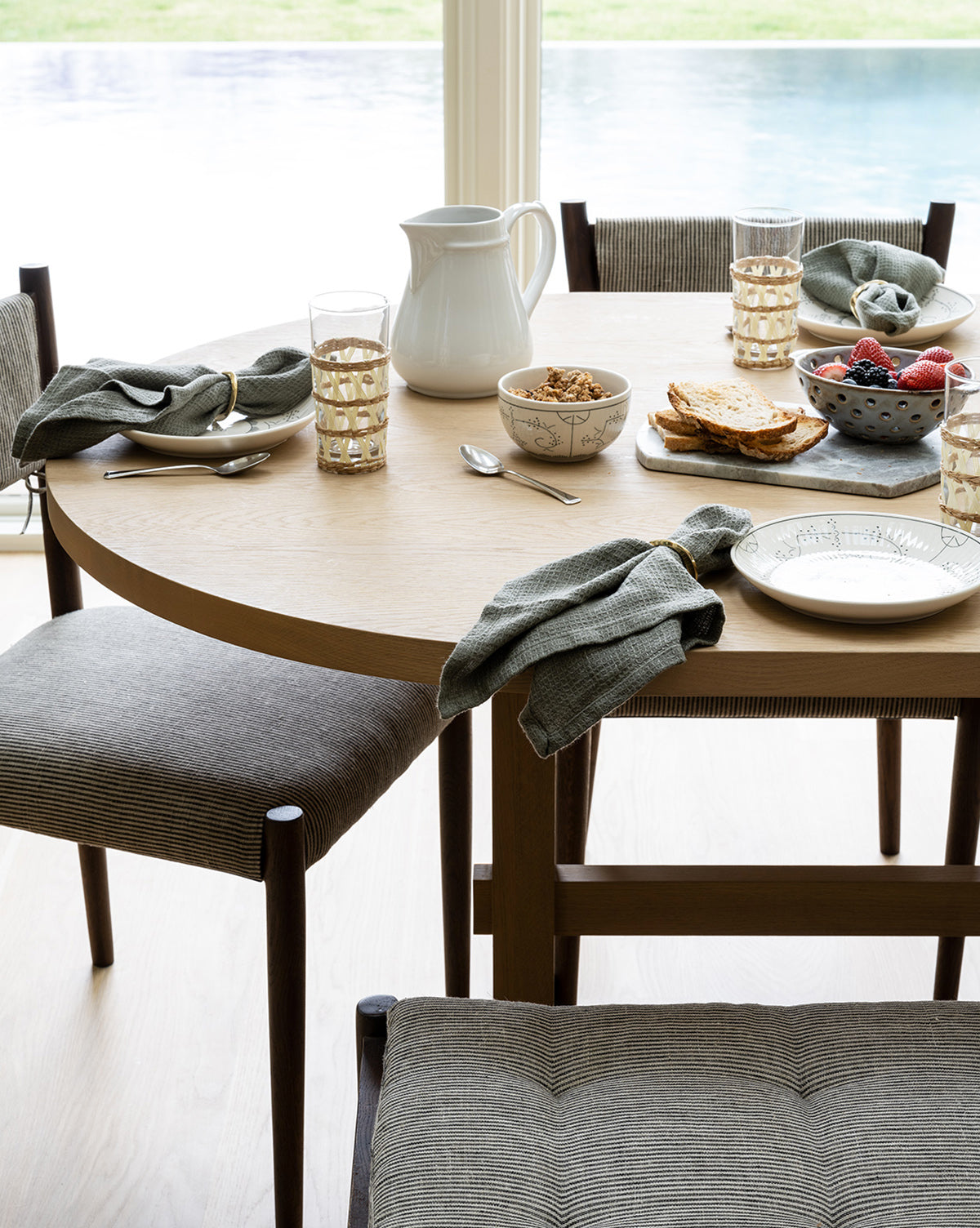 Bello Oval Dining Table  Kiln-Dried White Oak, Architectural Shape