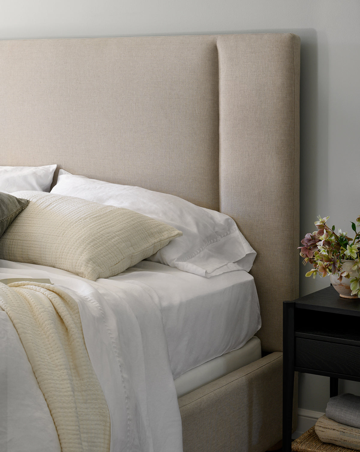 Mina Bed Frame  Upholstered with High-End Fabrics